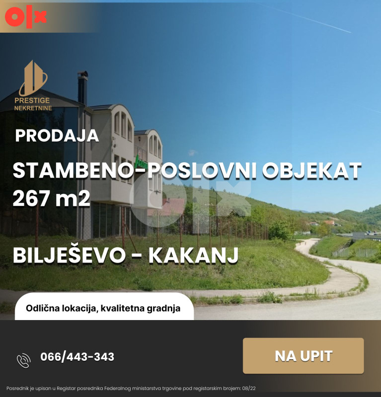 Poslovno-stanbeni prostor Kakanj / Bilješevo 267m2