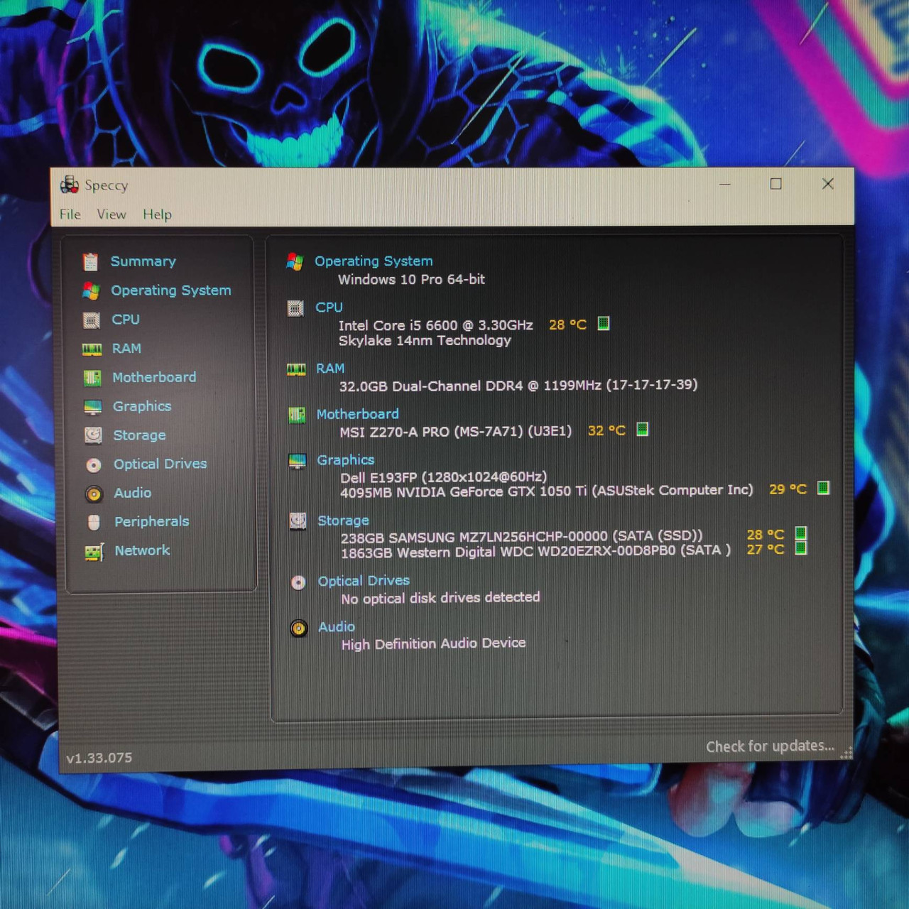 COUGAR MSI i5 6600 32GB GTX 1050 Ti OC SSHDD 2TB