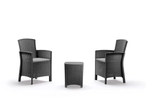 VRTNA GARNITURA OD RATANA ZA TERASU LIDO GRAFIT SIVA