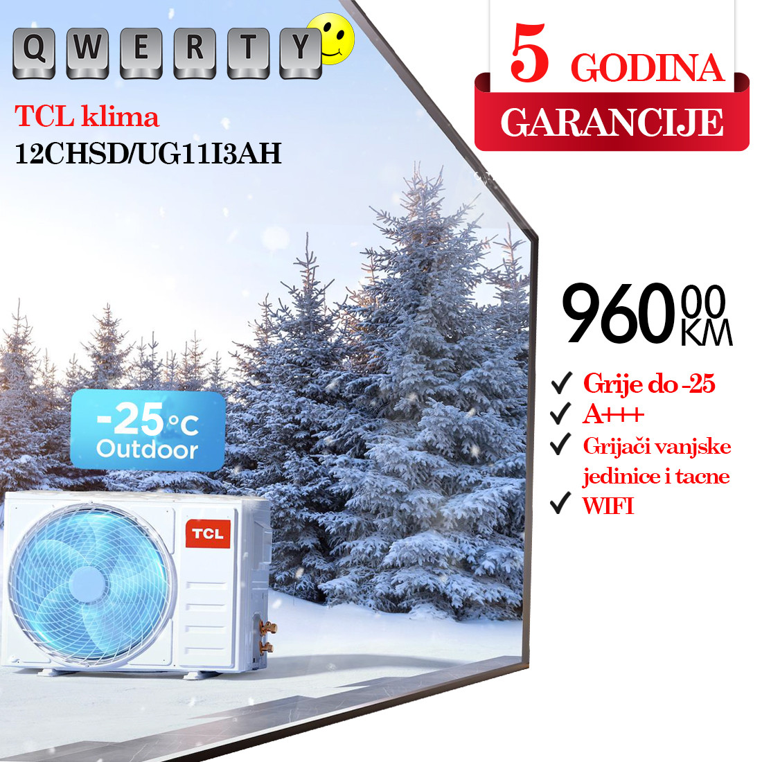 TCL klima 12CHSD/UG11I3AH