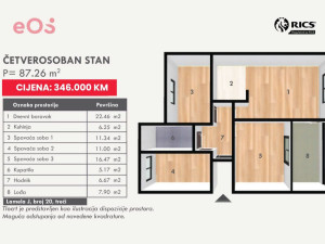 Vrtovi Sunca, četverosoban stan 87m2