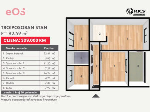 VRTOVI SUNCA - Troiposoban stan 82m2