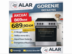 GORENJE šporet električni staklokeramički štednjak 60cm GEC6A11SG