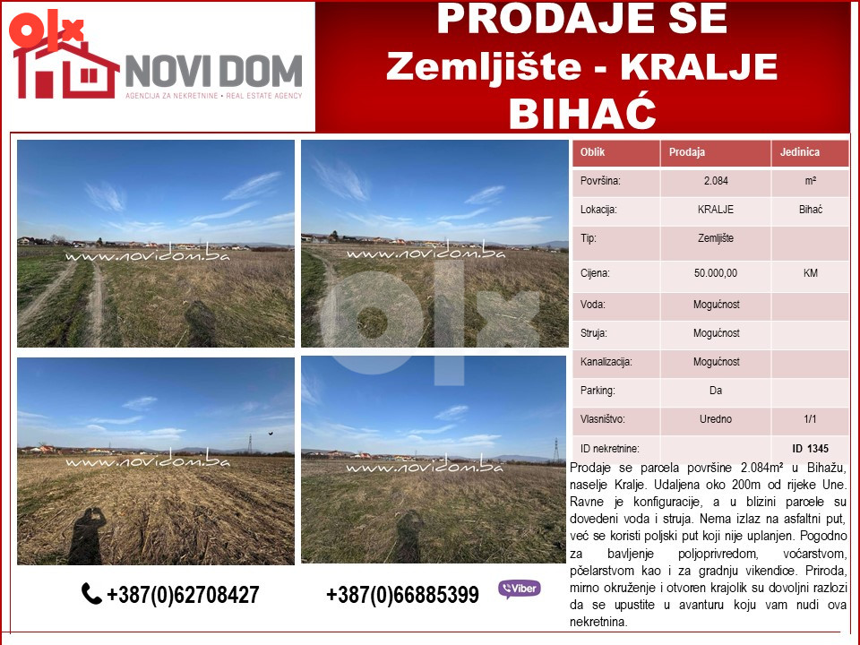 PRODAJE SE - Zemljište - KRALJE - BIHAĆ