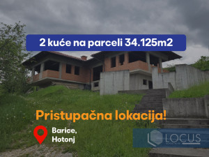 LOCUS: Dvije kuće na parceli 34.125m2, Barice, Vogošća