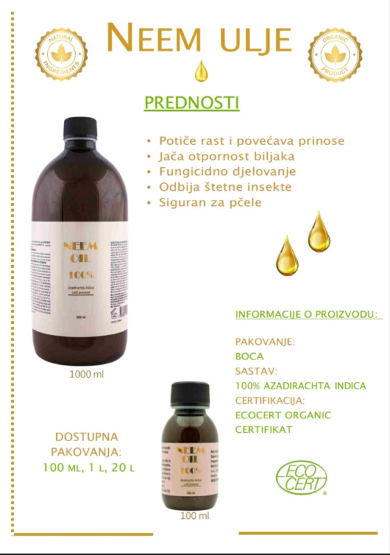 Neem ulje (nim ulje, nimovo ulje) 100ml