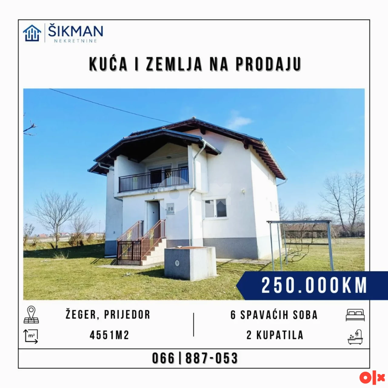 Kuća 200m2 + plac 4 dunuma, useljiva, 7min od centra Prijedor 2