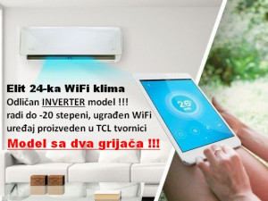 Elit 24-ka WiFi A++ PRO INVERTER do -20 klima INV-24HB 2 grijača