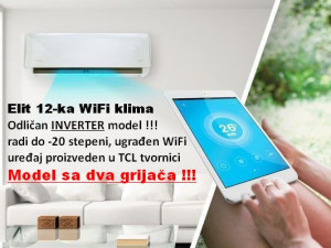 Elit 12-ka WiFi A++ PRO INVERTER do -20 klima INV-12HB 2 grijača