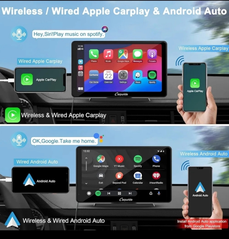 CARPIRUDE AUTO RADIO APPLE ANDROID NAVIGACIJA BLUETOOTH CARPLAY