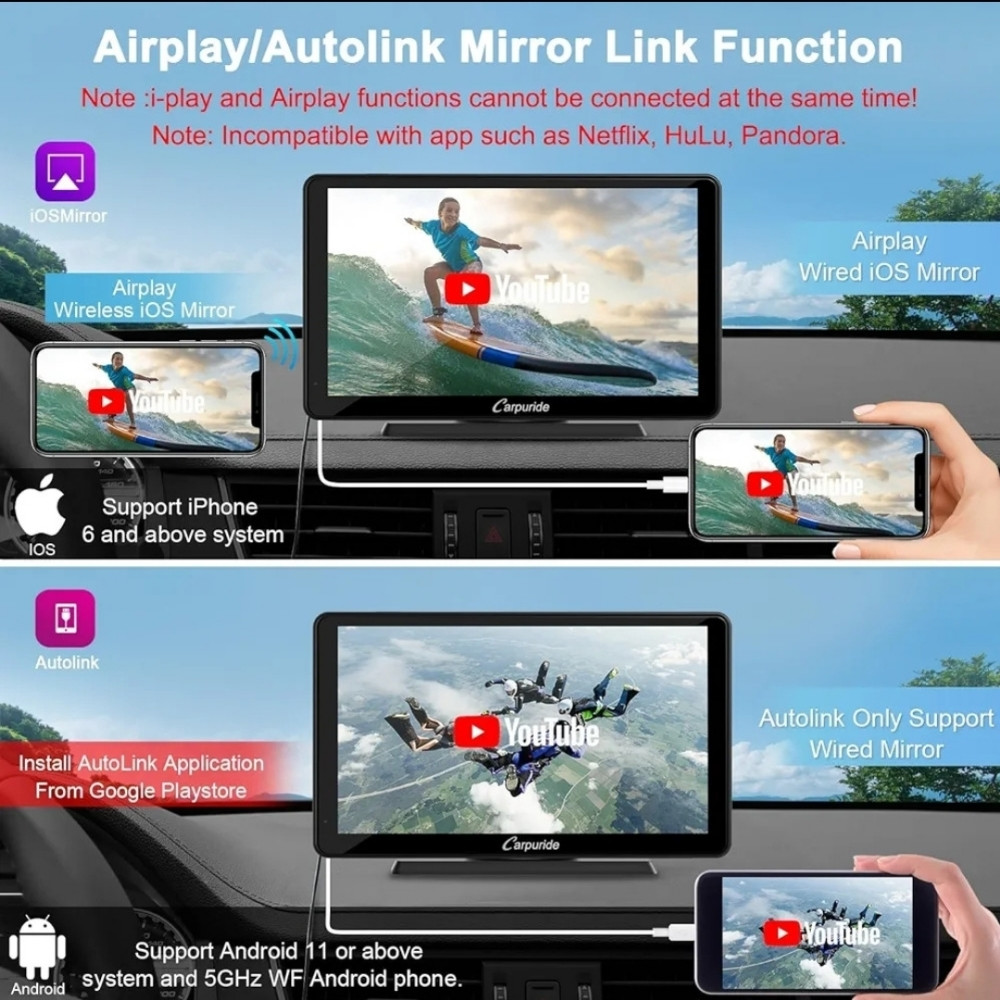 CARPIRUDE AUTO RADIO APPLE ANDROID NAVIGACIJA BLUETOOTH CARPLAY
