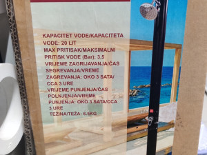 Solarni tuš tus bazen plaža 20 litara 218cm