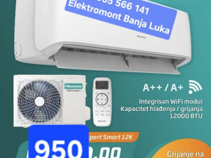 AKCIJA klima INVERTER Hisense 12 sa montažom 950 KM Banja Luka