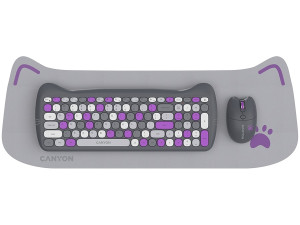 CANYON HSET-W6 Tipkovnica + Miš + Podloga Kitty Edition