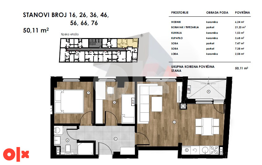 Trosoban stan 50m2 Borik Banja Luka 5