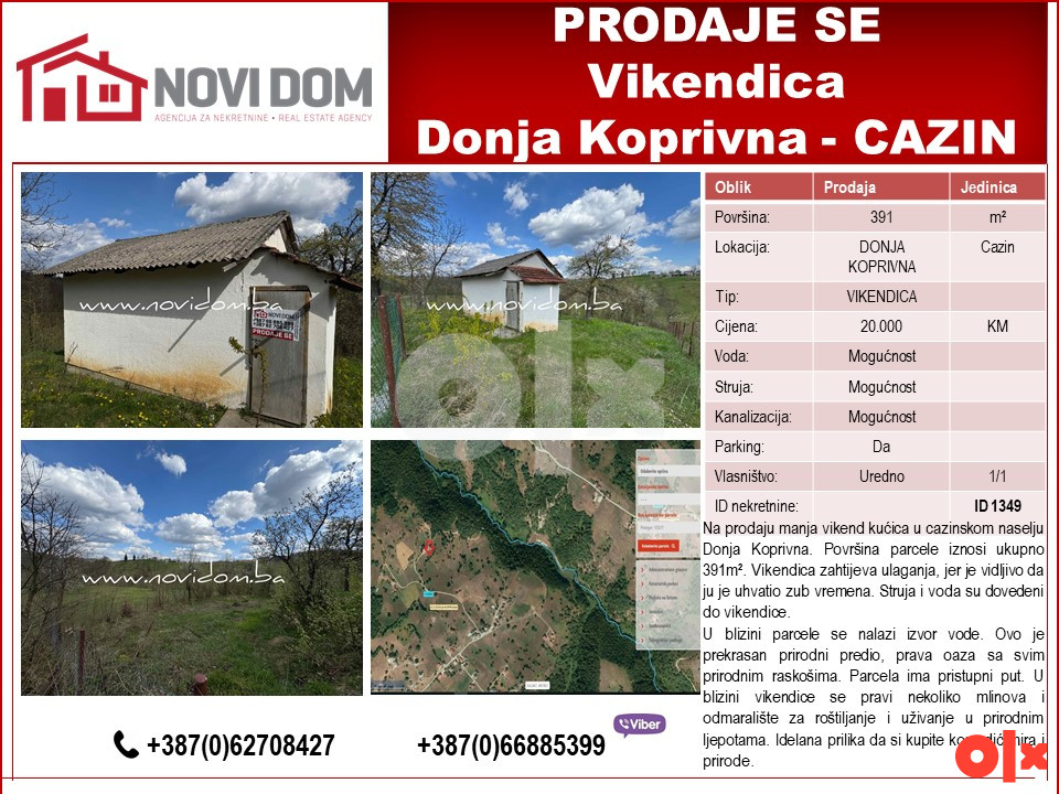 PRODAJE SE - Vikendica - Donja Koprivna - CAZIN