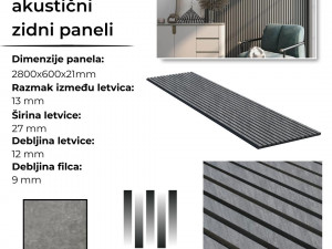 Dekorativni Akustični Paneli, tamni mramor, mod. 1