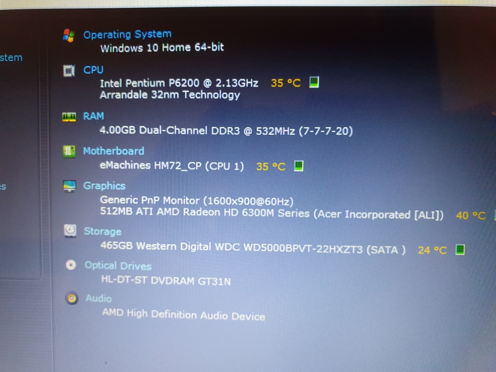 Acer eMashines G730ZG/4GB Ram-a/500GB HDD