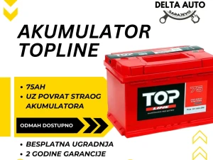 Akumulator TOPLINE 75AH Delta Auto Doo