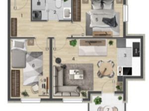 Stan iz kompenzacije 55,21 m2 sa dve spavaće sobe u Prijedoru