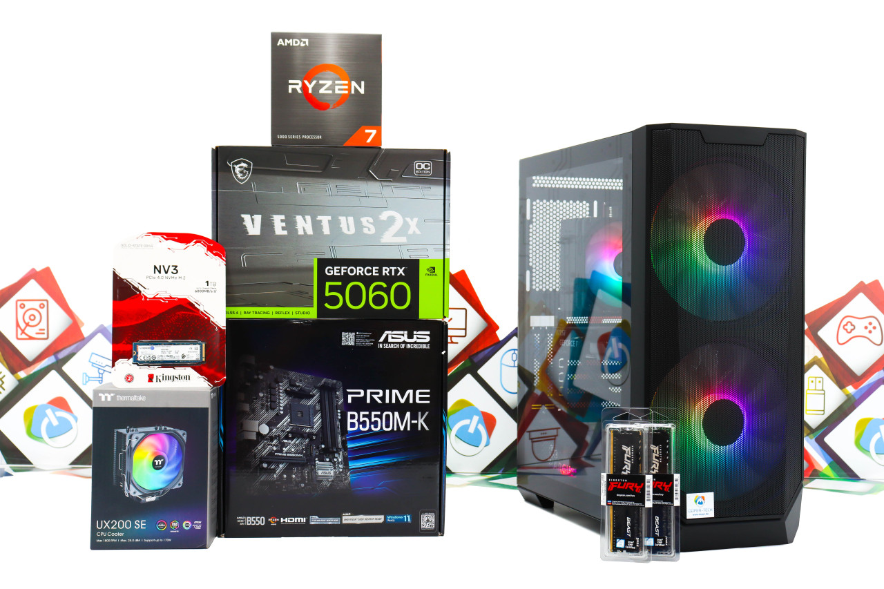 Gaming PC Airstream IT-3503-21; R7 5700X RTX 5060 1TB 16GB B2S