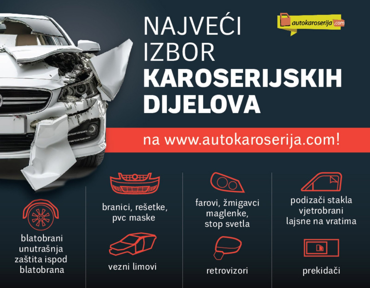 SKODA OCTAVIA 6 13-17 POKLOPAC KUKE ZADNJEG BRANIKA