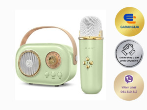 Mini karaoke radio zvučnik sa mikrofonom JOJOCUT C20 zeleni