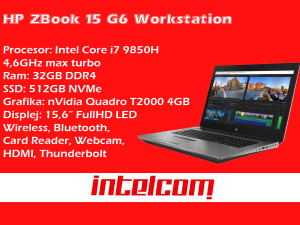 Laptop HP ZBook 15 G6 Workstation Core i7 9th gen.