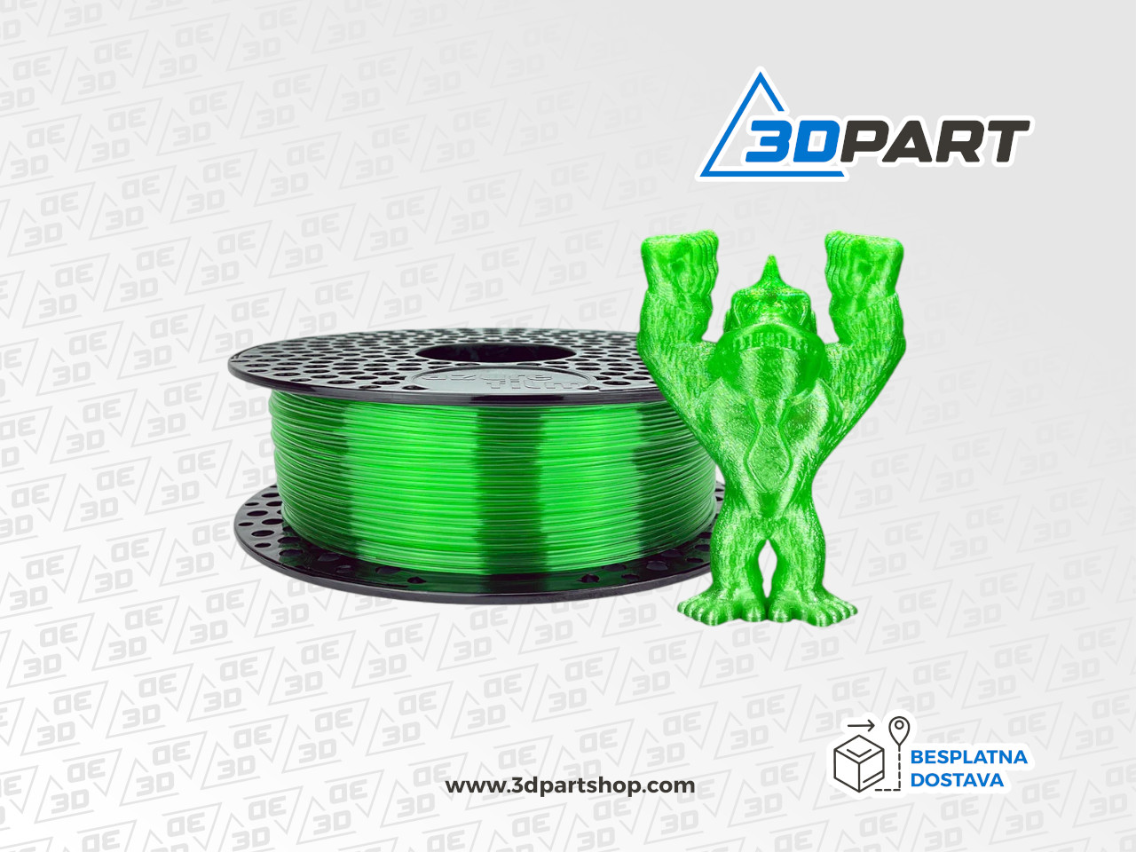 PETG Azurefilm Transparent Green 1.75mm 3D Filament