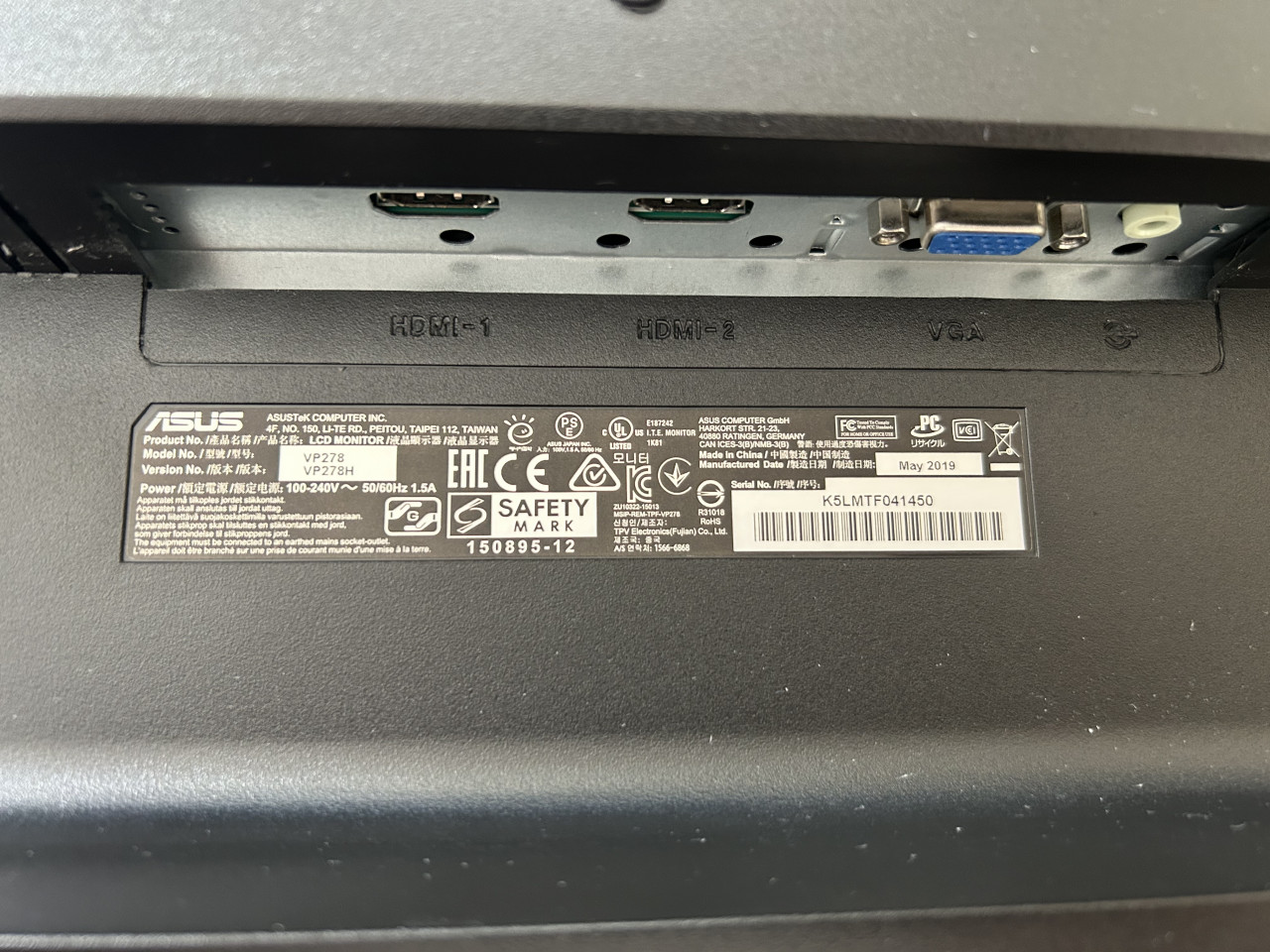 Asus VP278H Gaming Monitor:062/508-672
