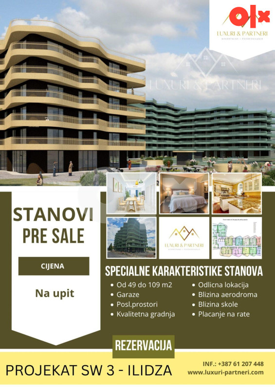 VELIKA PRILIKA !! Predprodaja vrhunskih  stanova - ILIDZA SW 3