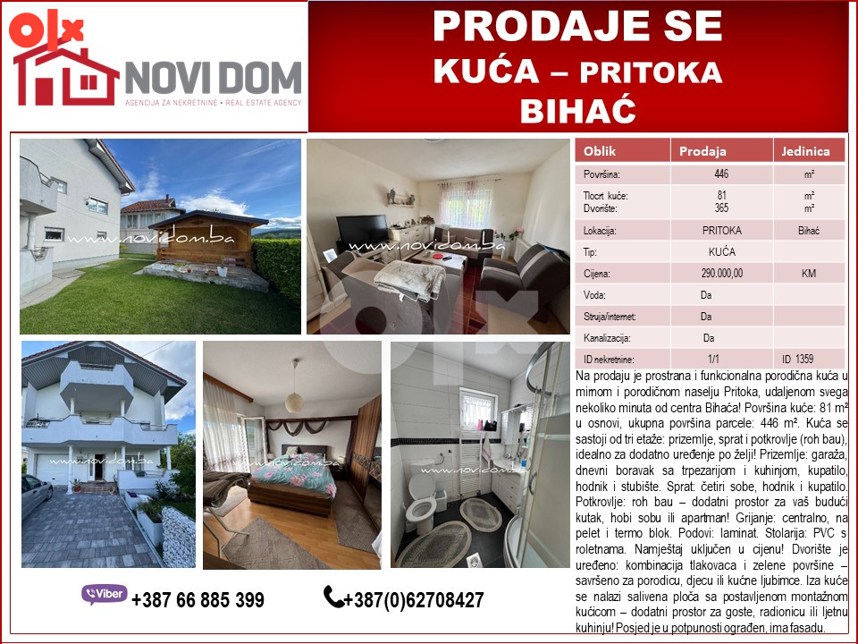 PRODAJE SE - Kuća - PRITOKA - BIHAĆ
