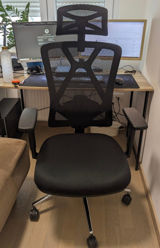 Ergonomska Radna Kancelarijska Stolica Venon-H Mrezasta Crna