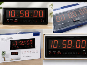 LED SAT DIGITALNI ZIDNI DIMENZIJE 70x26 CM SA DALJINSKIM