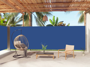 Uvlačiva bočna tenda plava 200 x 1000 cm 318046