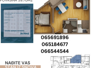 TOP PONUDA- STAN 39.70M2, NA ODLICNOJ LOKACIJI, BORIK