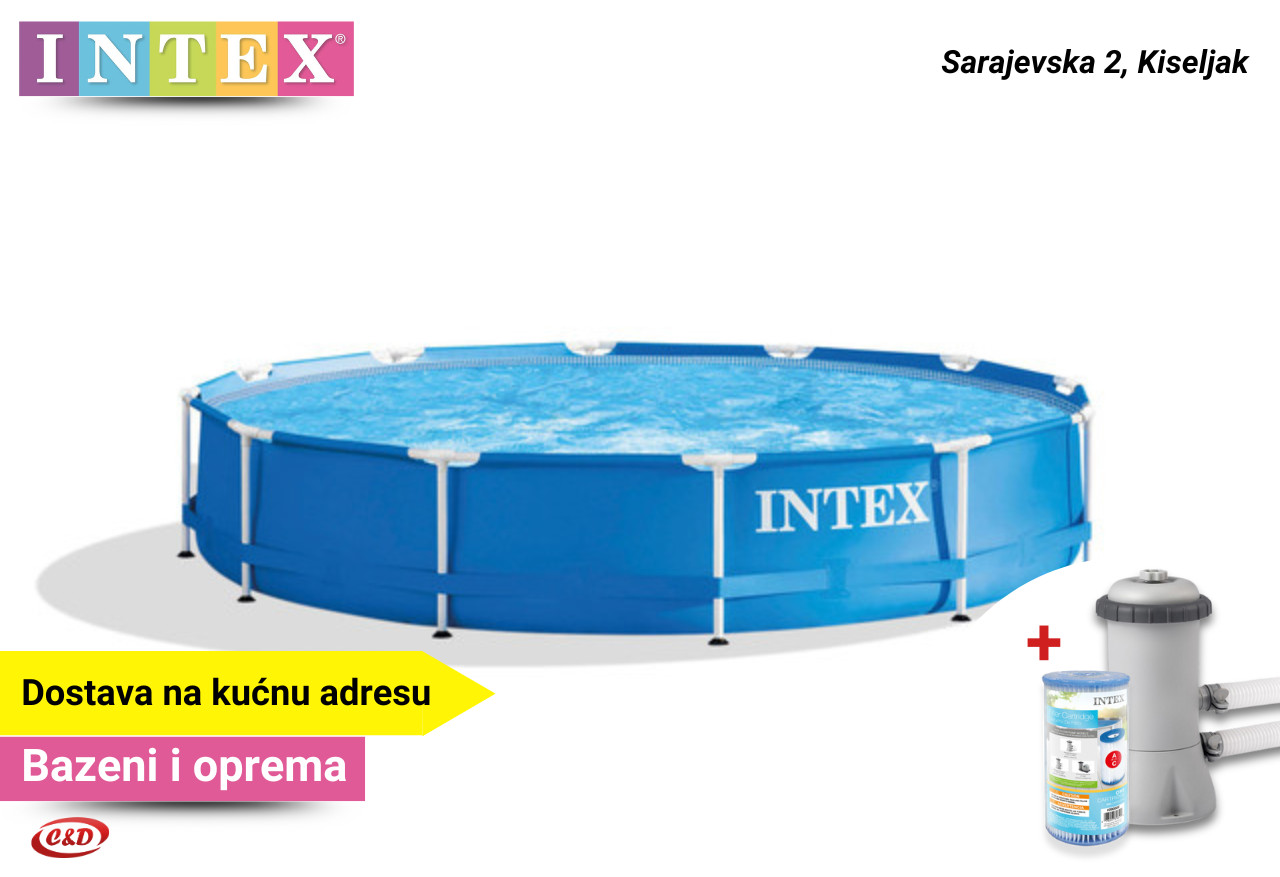 INTEX Bazen; Metalna konstrukcija; 305 x 76 cm + PUMPA