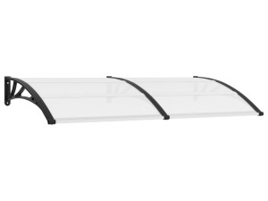 Nadstrešnica za vrata crna i prozirna 200 x 80 cm PC 144815