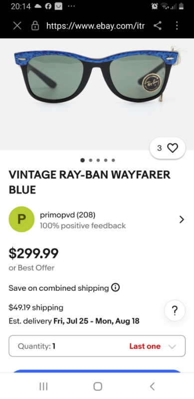 Ray ban BL  U.S.A. WAYFARER BLUE kao nove