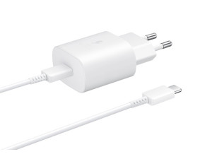 Ultra brzi USB-C punjač , bijeli (kabal uključen) 25w