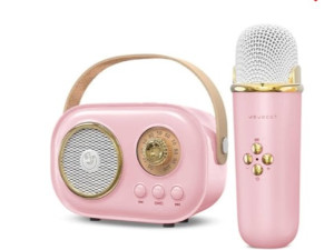 Mini karaoke radio zvučnik sa mikrofonom JOJOCUT C20 rozi 043088