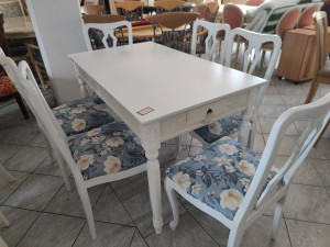 Stol i 6 stolica bijeli mm