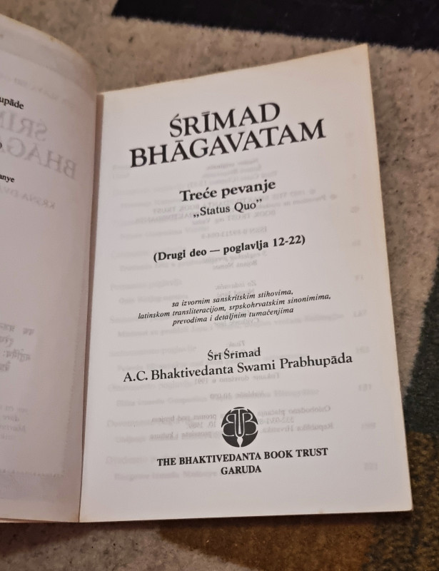Srimad Bhagavatam treće pevanje drugi dio Krišna