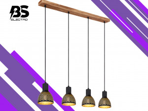Visilica AKCIJA! Lenna 4xE27 Wood Look Black