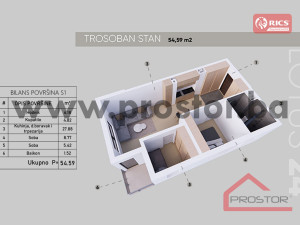 NOVOGRADNJA NEDŽARIĆI:Trosoban stan 55m2, popust 7%