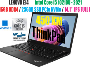 LAPTOP LENOVO E14  i5 10210U - 2021 /16GB DDR4 /256GB SSD/14.1"
