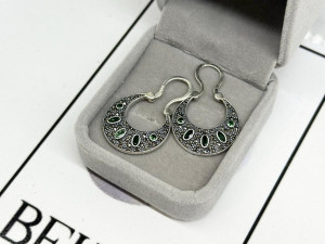 Nausnice srebro 925 srebrene naušnice zenske markezit srebrne