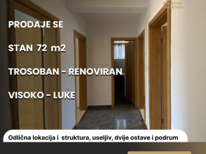 Stan 72 m2 - TROSOBAN - VISOKO - LUKE