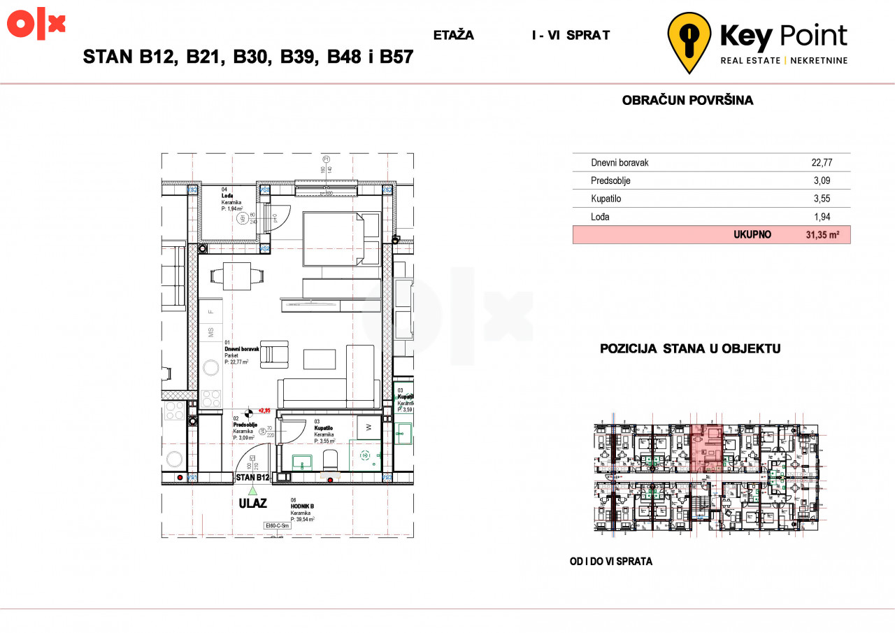 Garsonjere u izdradnji Istočna Ilidža 31-33m2 (uz LIDL) 2