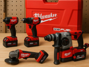 Milwaukee set 4u1 Aku Brusilica,Udarna bušilica,Odvijač,Bušilica